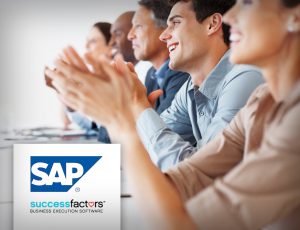 SAP SuccessFactors logo with group of people clapping