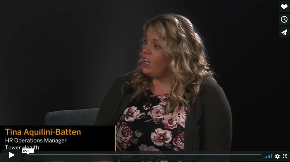 screen shot of video with Tina Aquilini-Batten, HR Operations Manager
